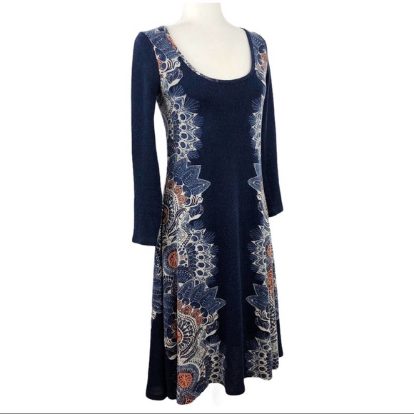 Anthropologie Maeve Navy Eira Sweater Dress Small Long Sleeve - Picture 6 of 15